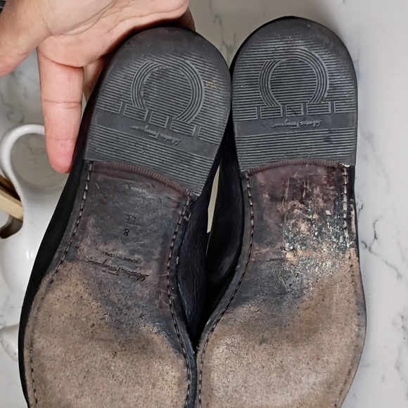 Salvatore Ferragamo Black Leather Slip-On Loafers - Picture 10 of 12